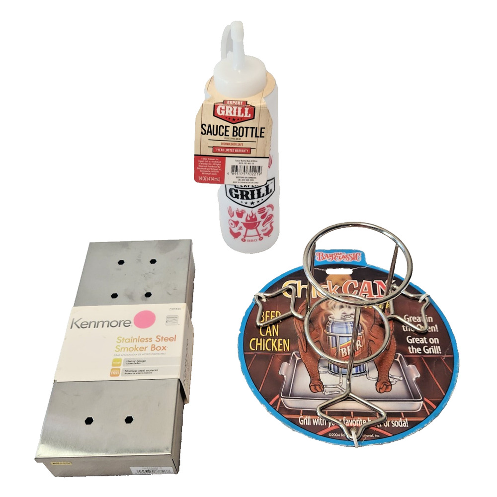 Pro BBQ Grill Smoker Kit – 3 Piece Stainless Steel Utensils Cooking Tools